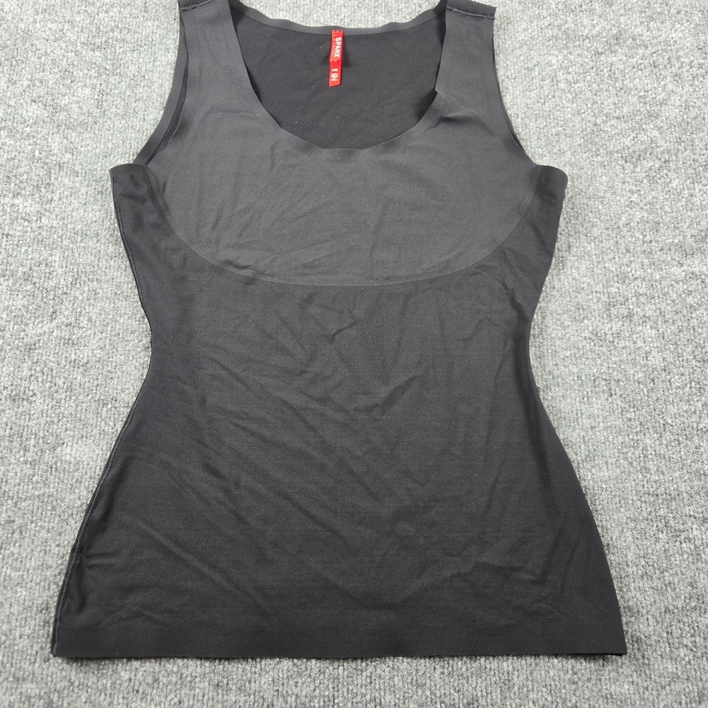 Spanx Shapewear Camisole Tank Top Womens Large Black Seamless Compression SP0123